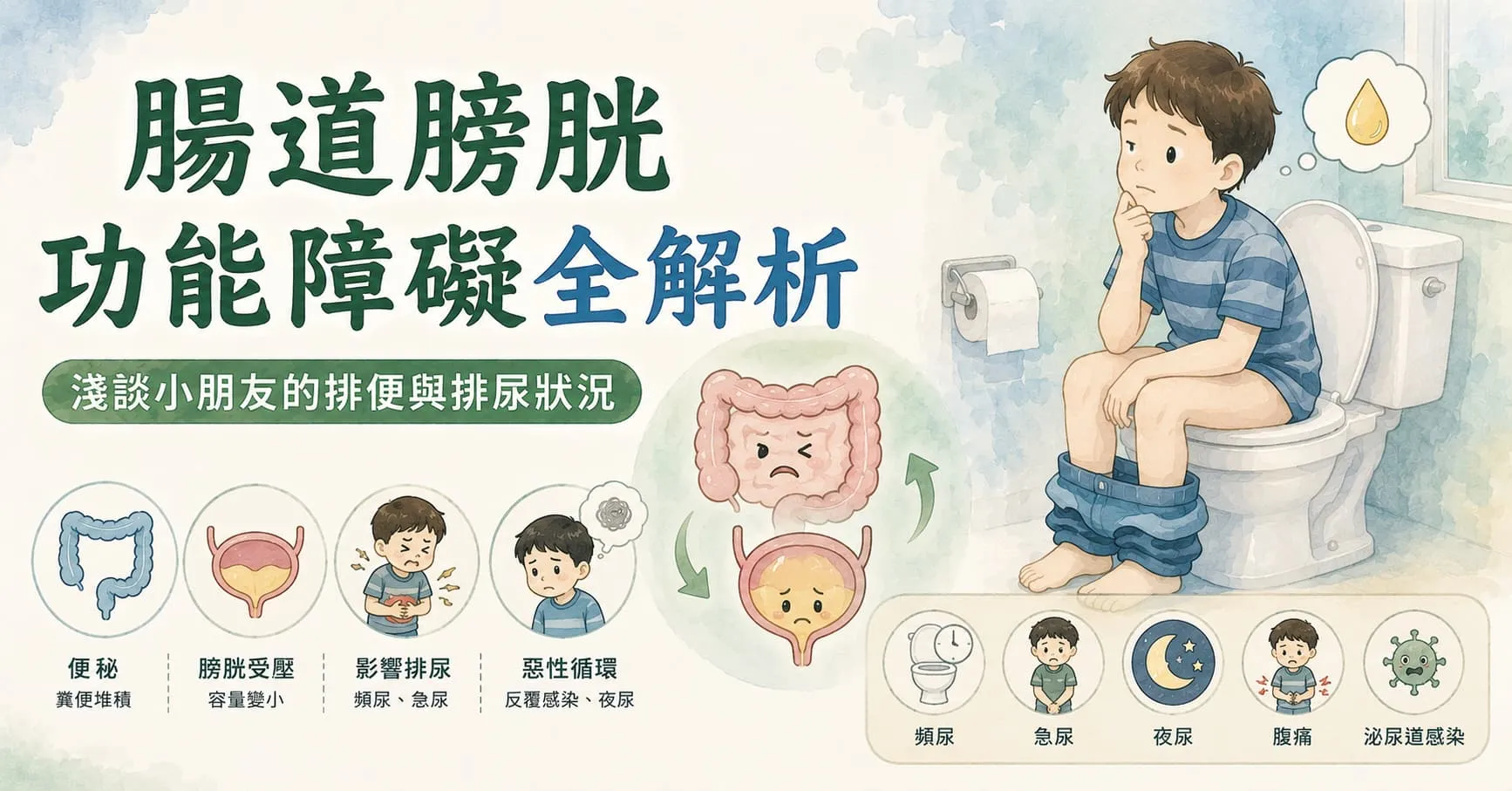 腸道膀胱功能障礙全解析：淺談小朋友的排便與排尿狀況
