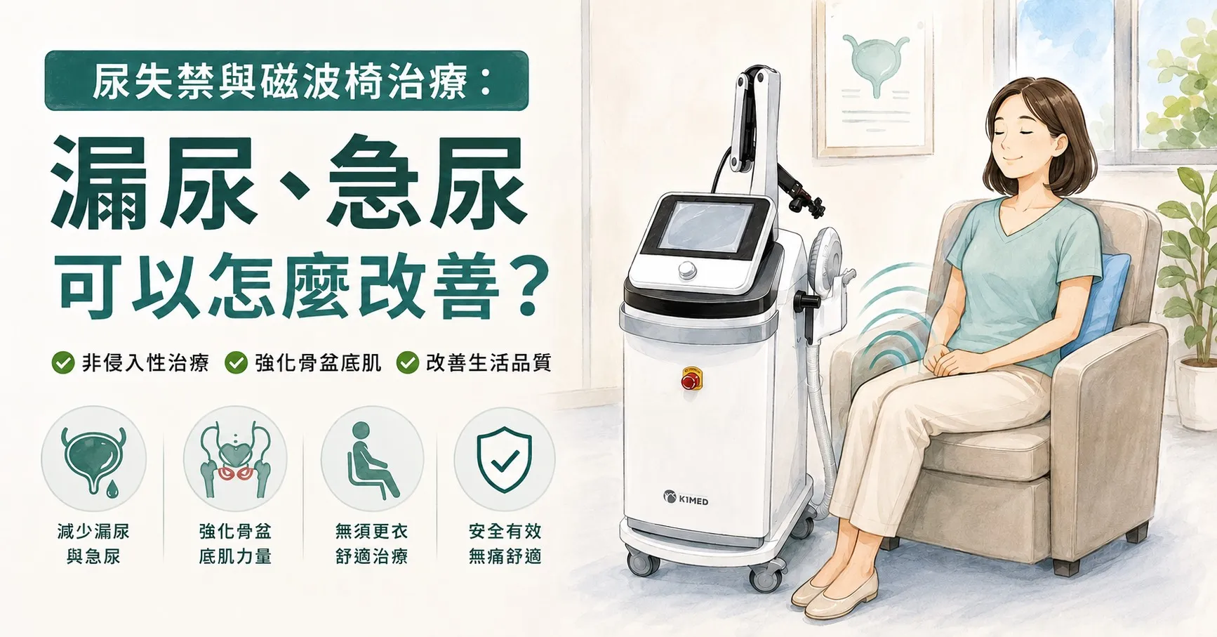 尿失禁與磁波椅治療：漏尿、急尿可以怎麼改善？
