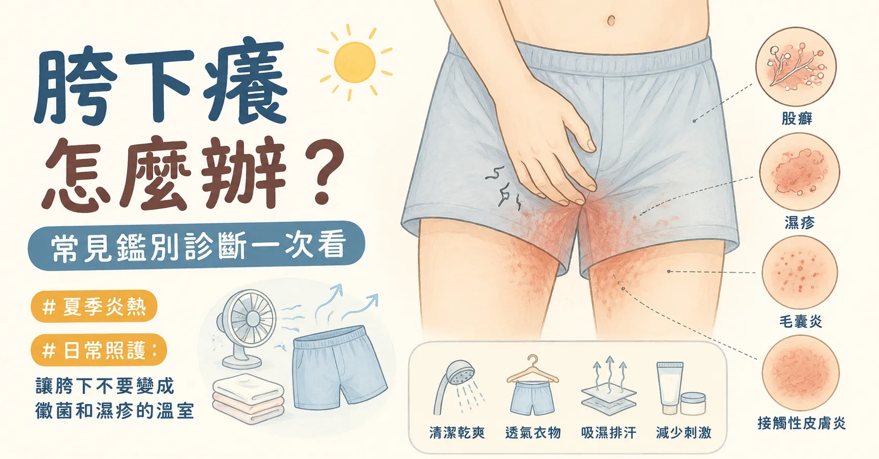 胯下癢怎麼辦？不一定是股癬，常見鑑別診斷一次看