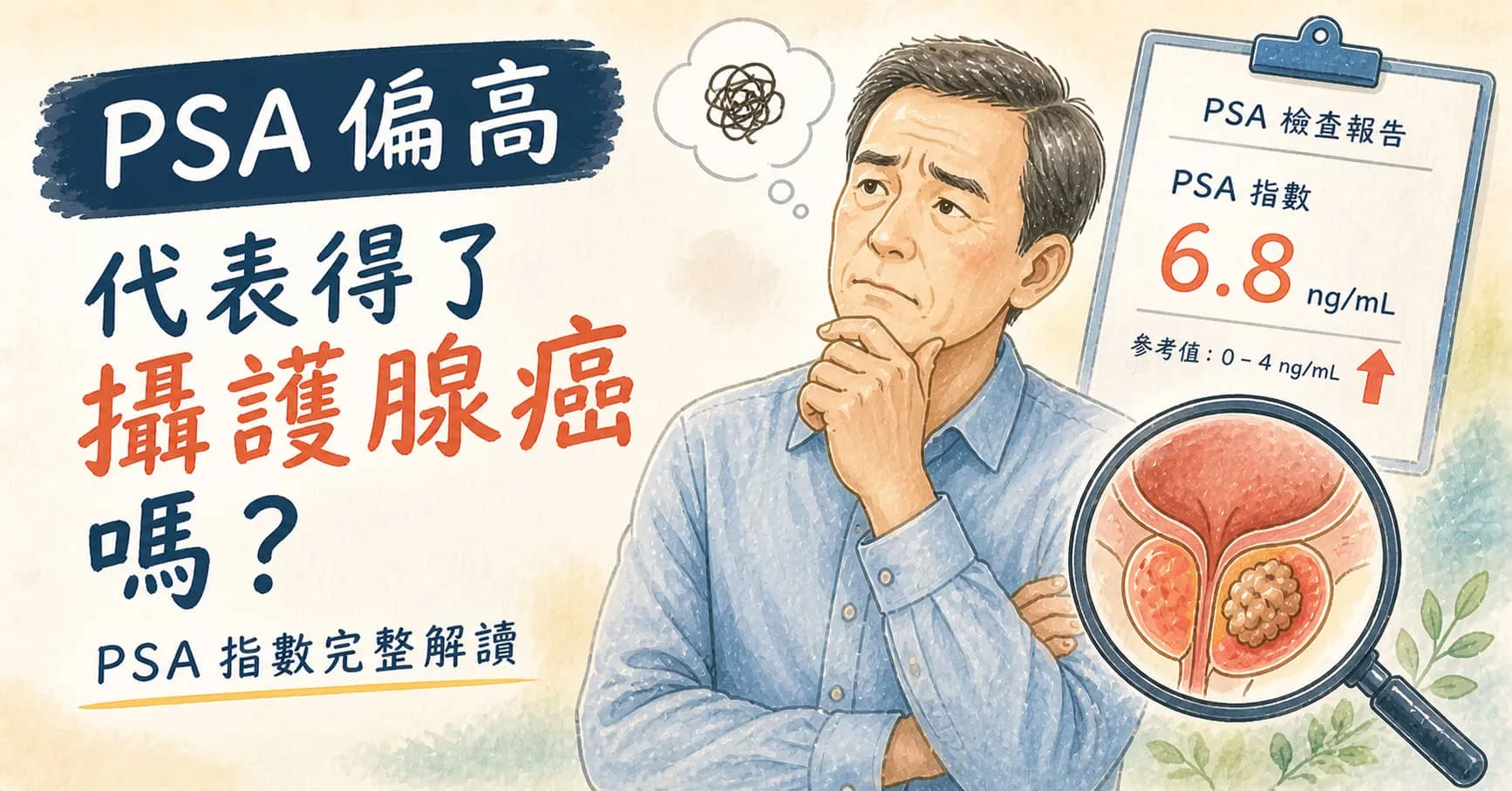 PSA 偏高代表得了攝護腺癌嗎？攝護腺癌篩檢與 PSA 指數完整解讀