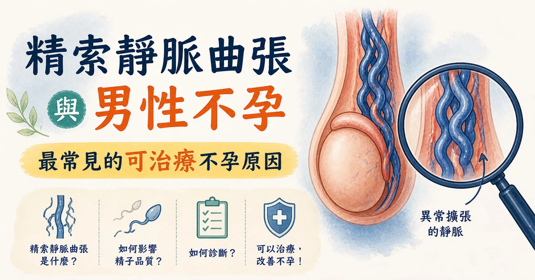 精索靜脈曲張與男性不孕｜最常見的可治療不孕原因
